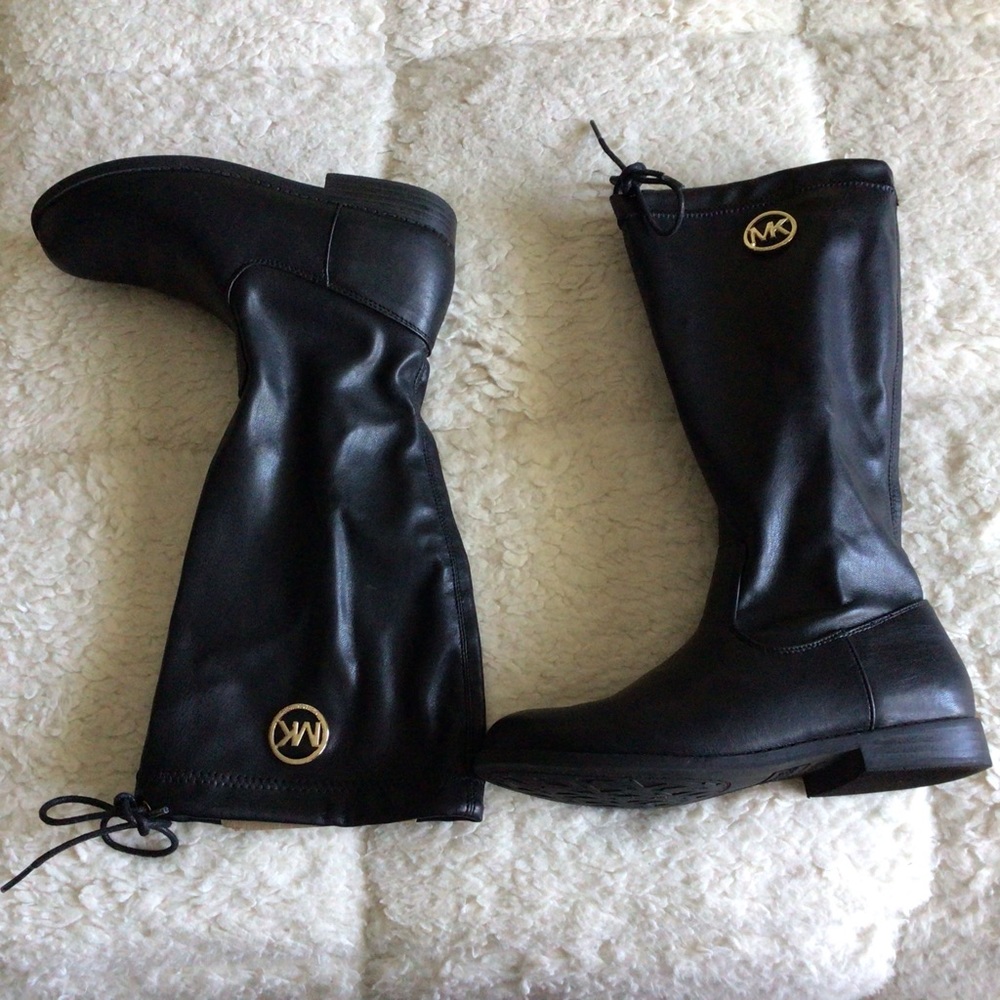 Michael Kors Emma Variation 2-HW Black Drawstring Below the Knee Boots TEENs - Picture 7 of 13